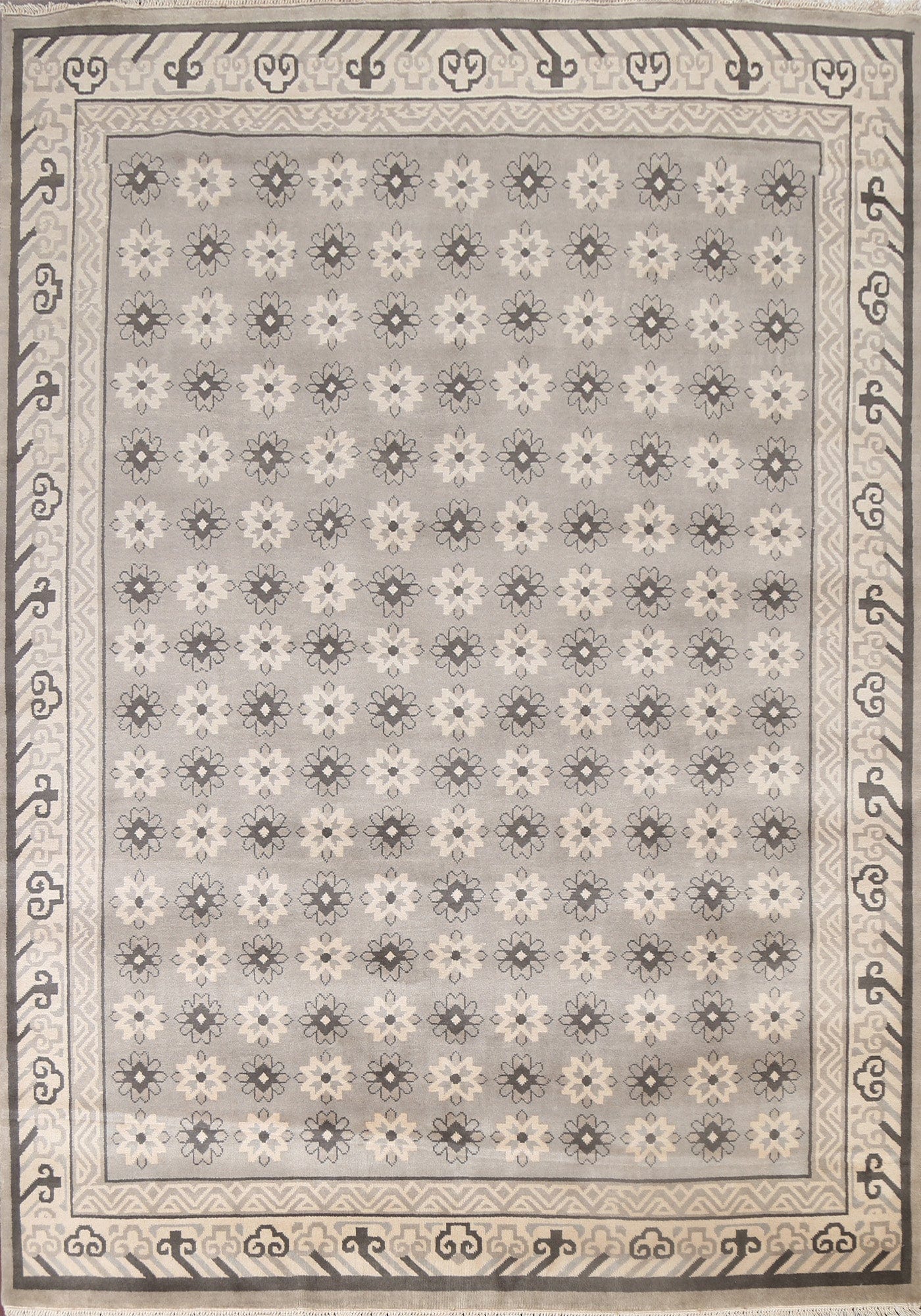 Geometric Wool Khotan Oriental Area Rug 8x10