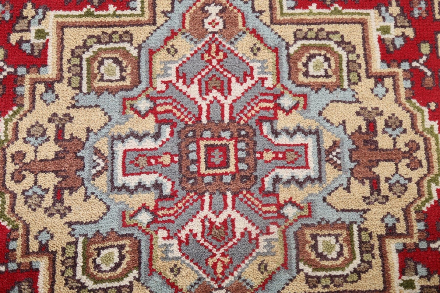 Red Handmade Heriz Oriental Wool Rug 4x6