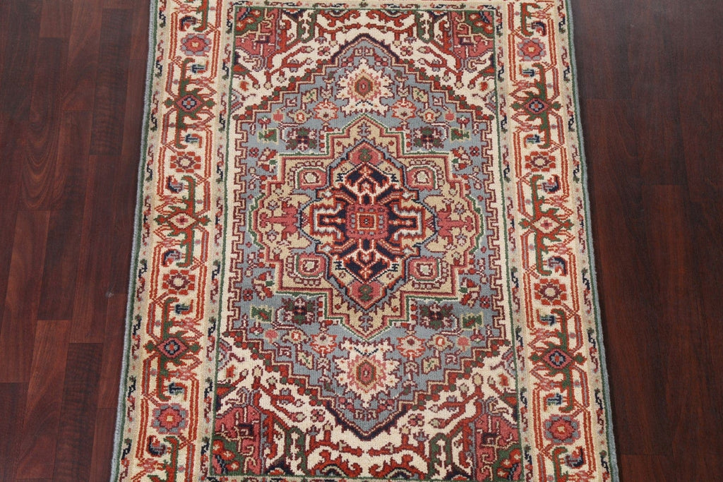 Hand-Knotted Wool Heriz Oriental Area Rug 4x6