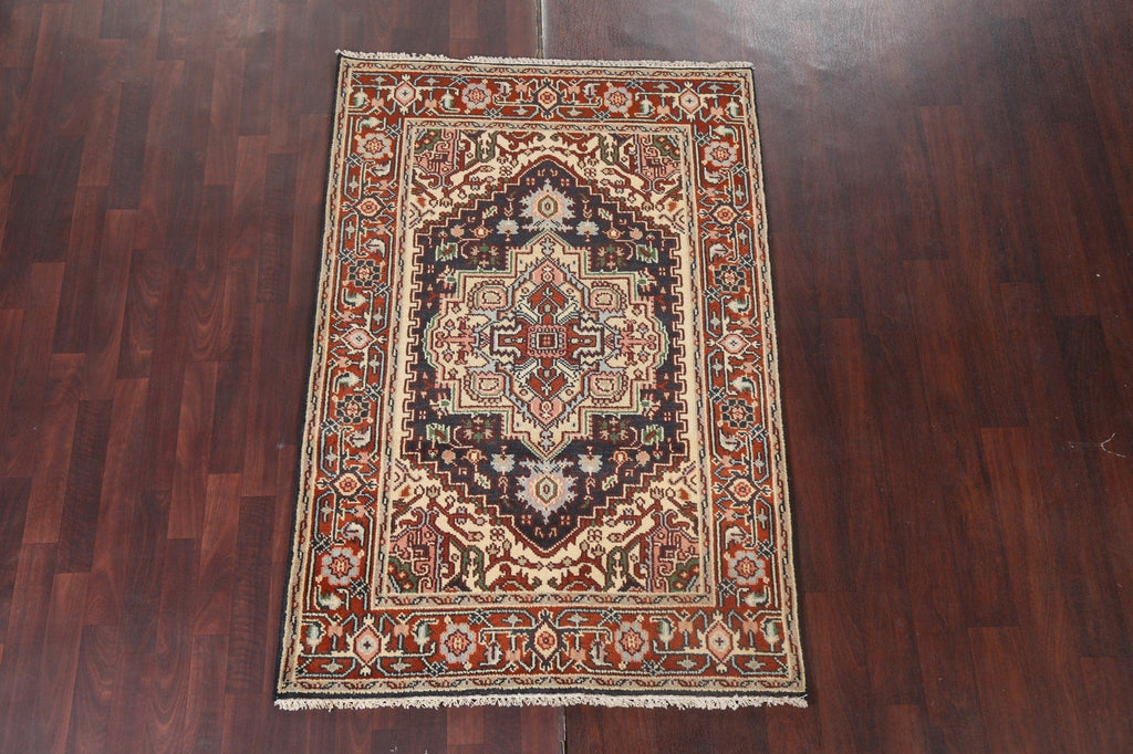 Geometric Heriz Oriental Handmade Rug 4x6