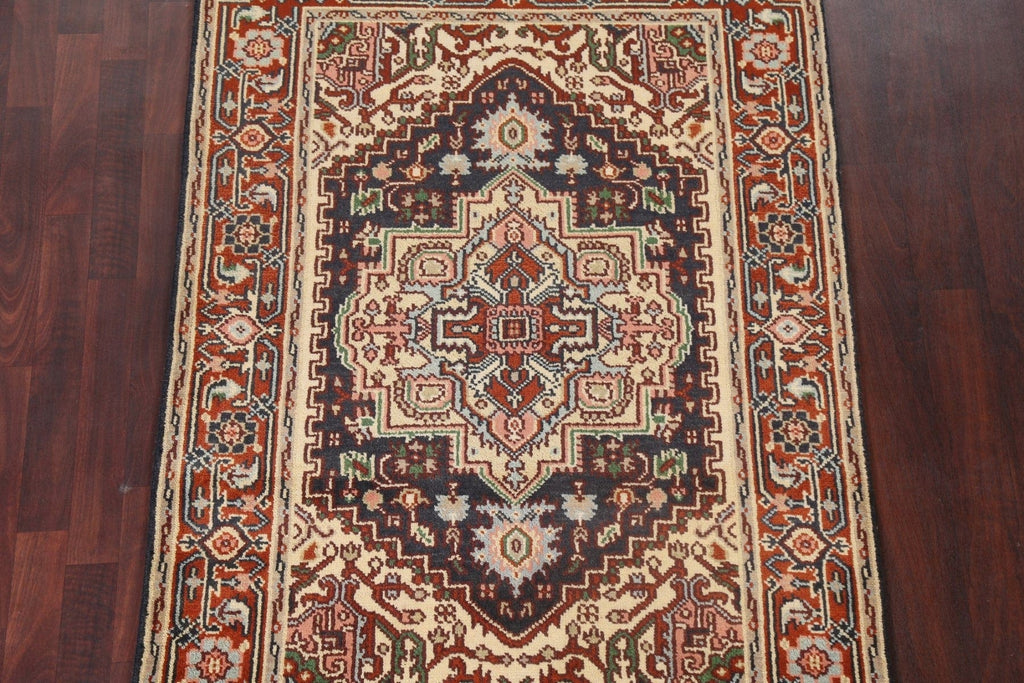 Geometric Heriz Oriental Handmade Rug 4x6