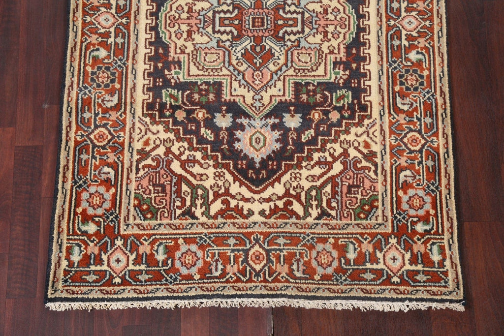 Geometric Heriz Oriental Handmade Rug 4x6