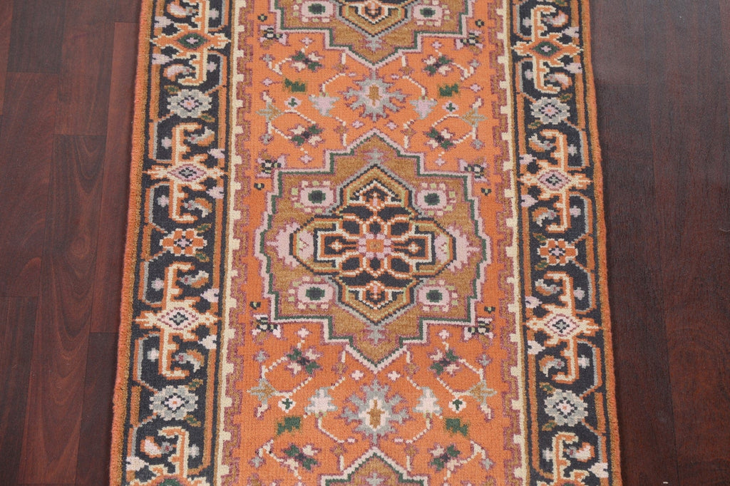 Hand-Knotted Heriz Oriental Runner Rug 3x8