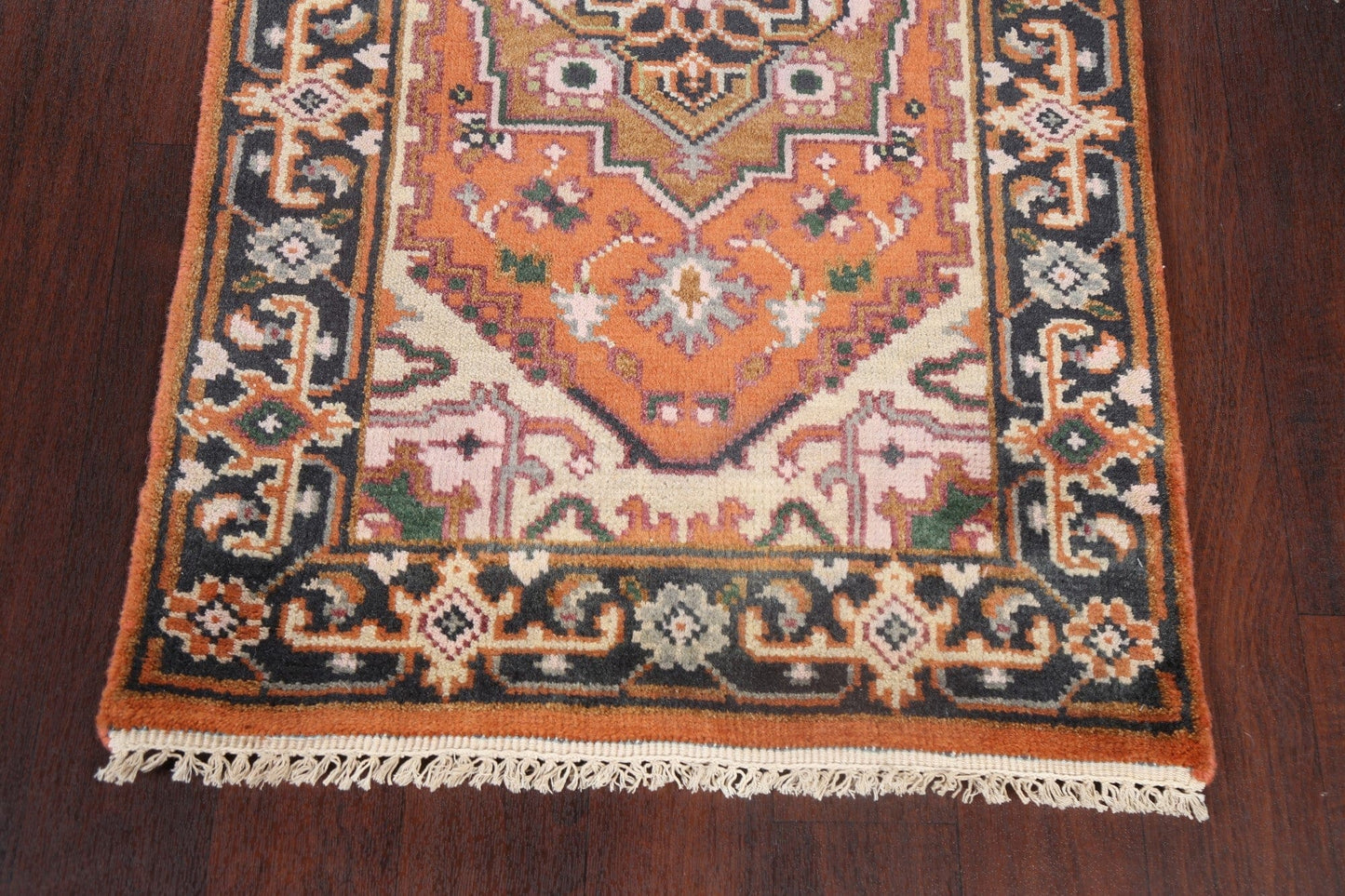 Hand-Knotted Heriz Oriental Runner Rug 3x8