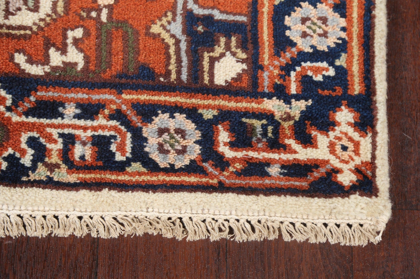 Handmade Wool Heriz Oriental Runner Rug 3x8