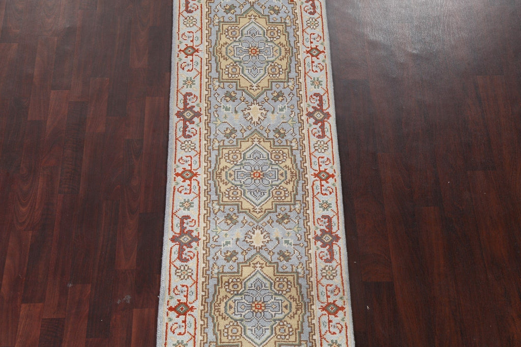 Handmade Wool Heriz Oriental Runner Rug 3x8