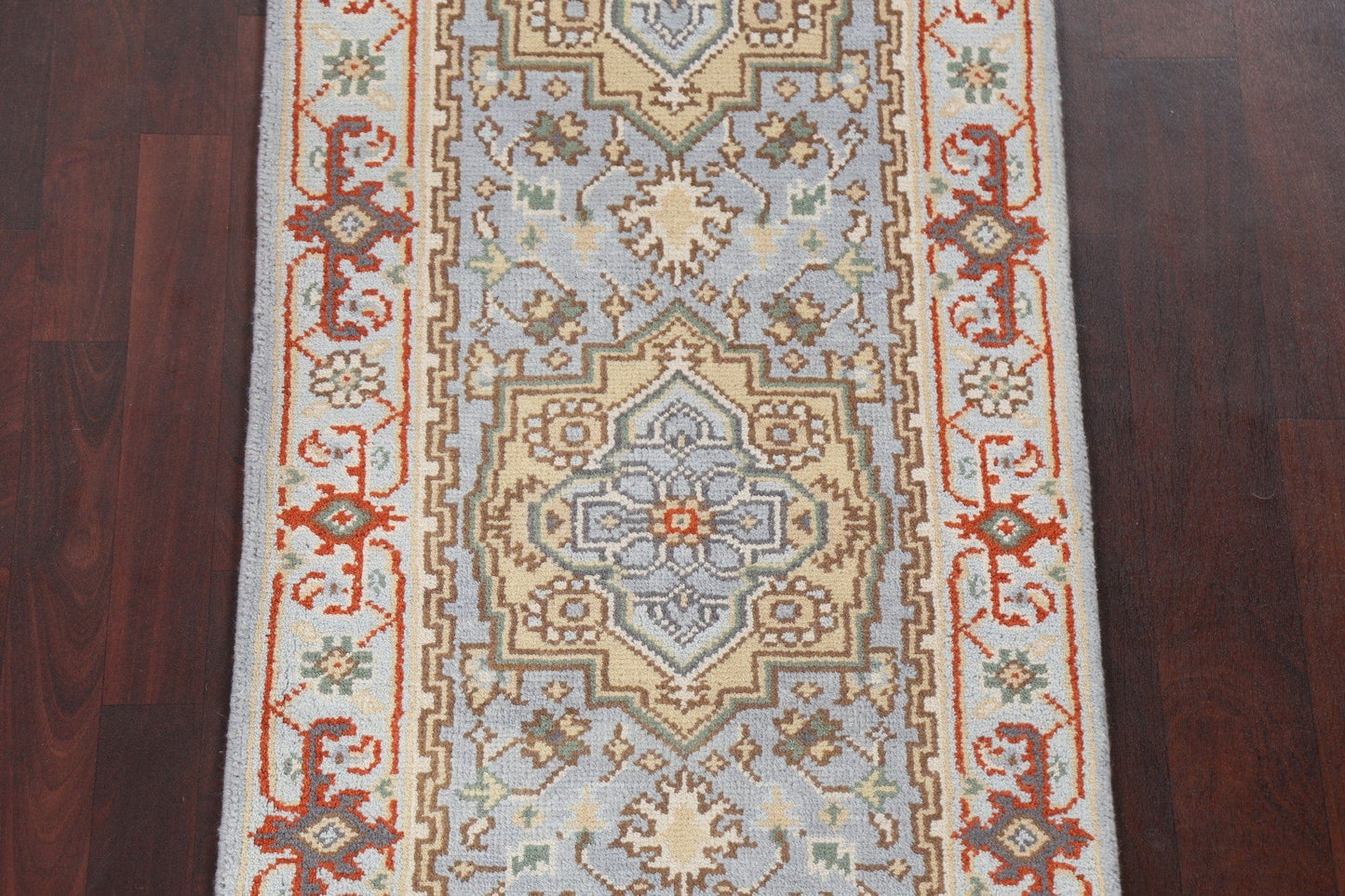 Handmade Wool Heriz Oriental Runner Rug 3x8