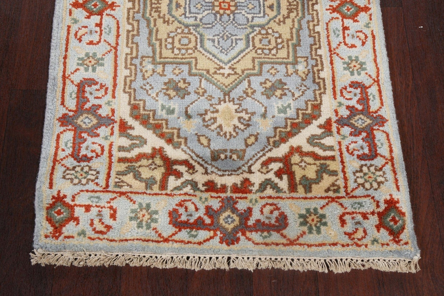 Handmade Wool Heriz Oriental Runner Rug 3x8