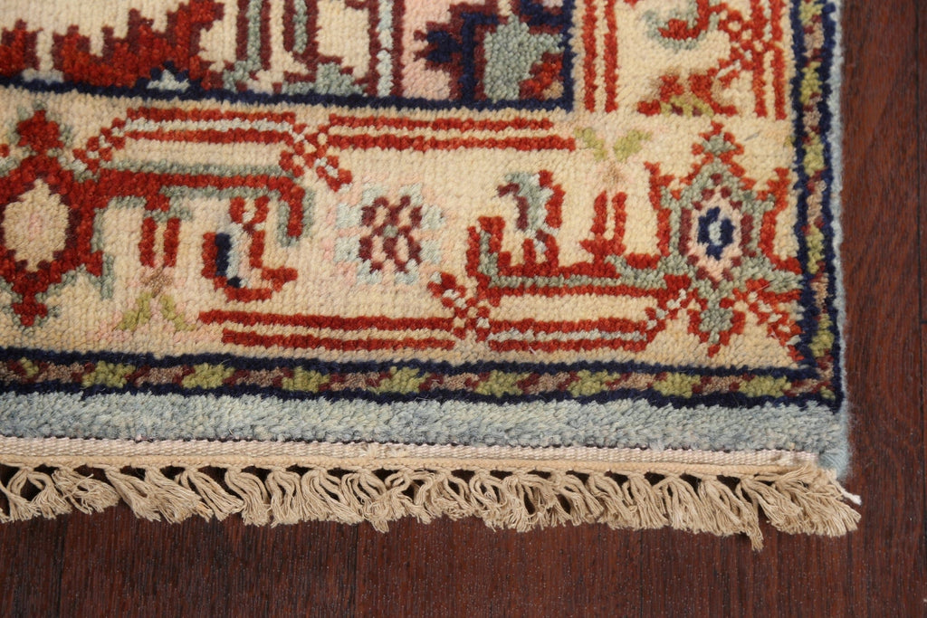 Hand-Knotted Light Blue Heriz Oriental Wool Rug 3x6