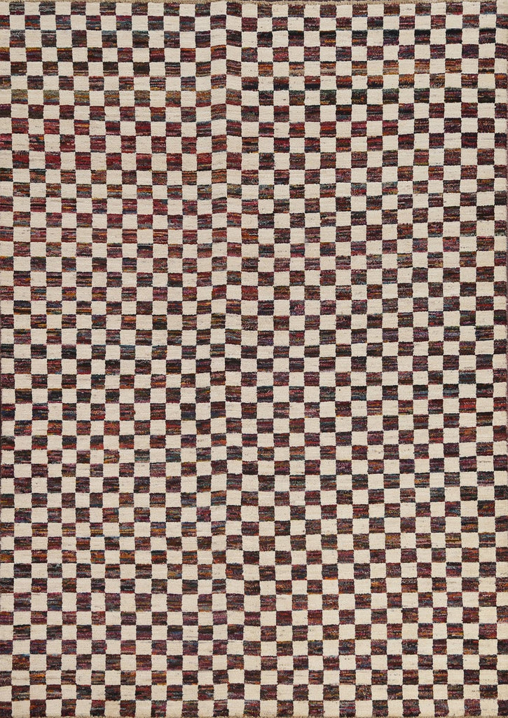 Checkered Gabbeh Kashkoli Oriental Area Rug 6x8