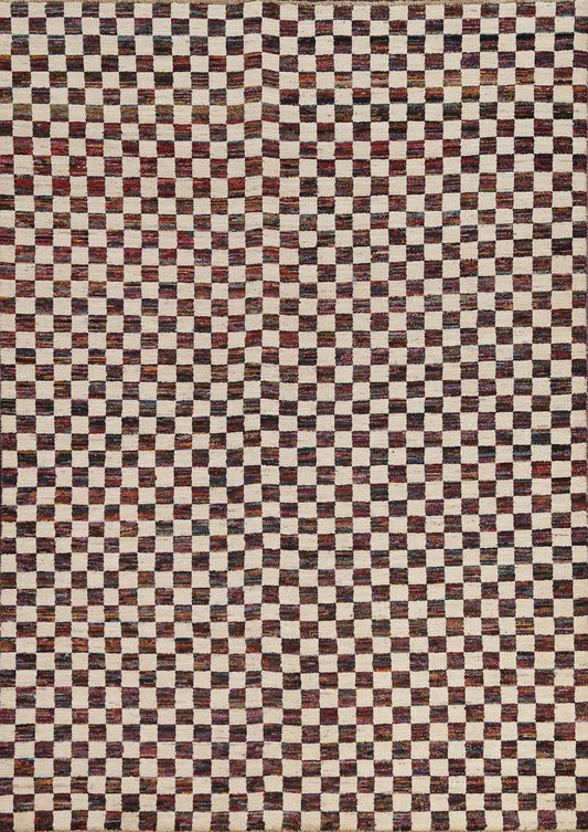 Checkered Gabbeh Kashkoli Oriental Area Rug 6x8