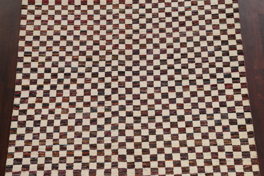 Checkered Gabbeh Kashkoli Oriental Area Rug 6x8