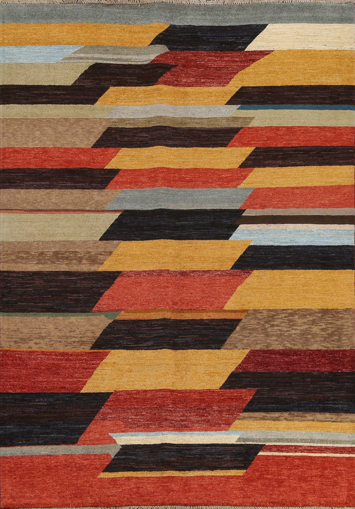 Contemporary Gabbeh Kashkoli Oriental Area Rug 6x8