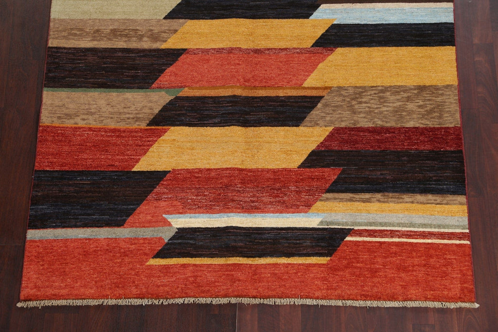 Contemporary Gabbeh Kashkoli Oriental Area Rug 6x8