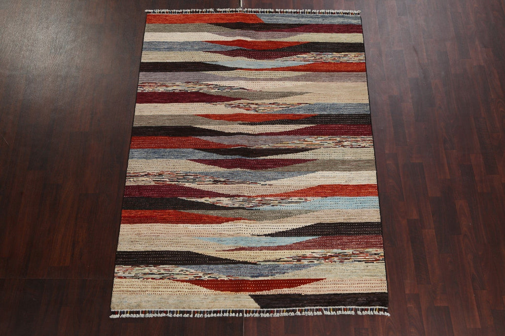 Contemporary Gabbeh Kashkoli Oriental Rug 6x8