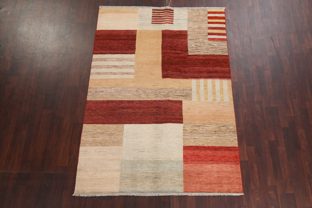 Contemporary Gabbeh Kashkoli Oriental Area Rug 6x8