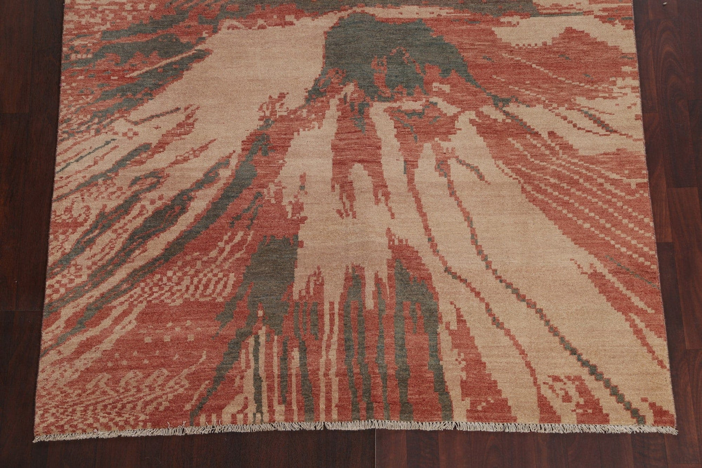 Hand-Knotted Wool Abstract Oriental Area Rug 5x8