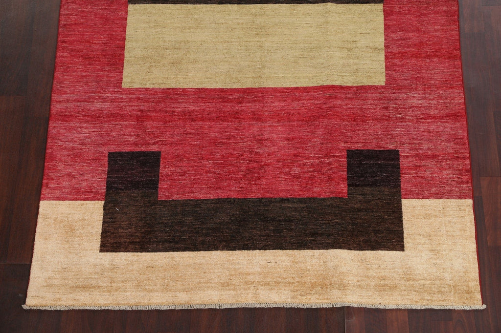 Modern Geometric Gabbeh Kashkoli Oriental Rug 6x8