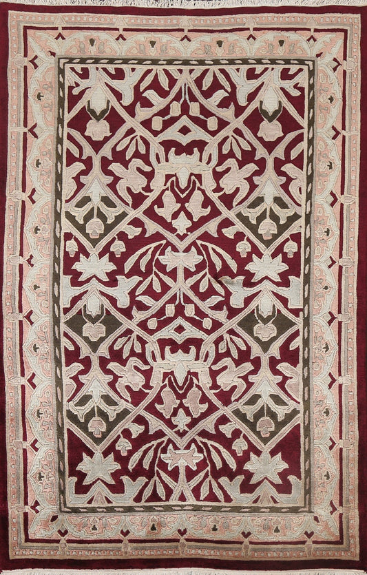 Handmade Red Nepalese Oriental Area Rug 4x6