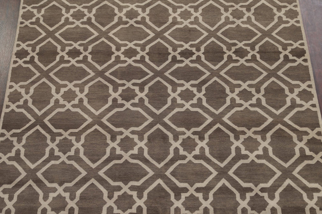 Brown Geometric Modern Oriental Area Rug 8x10