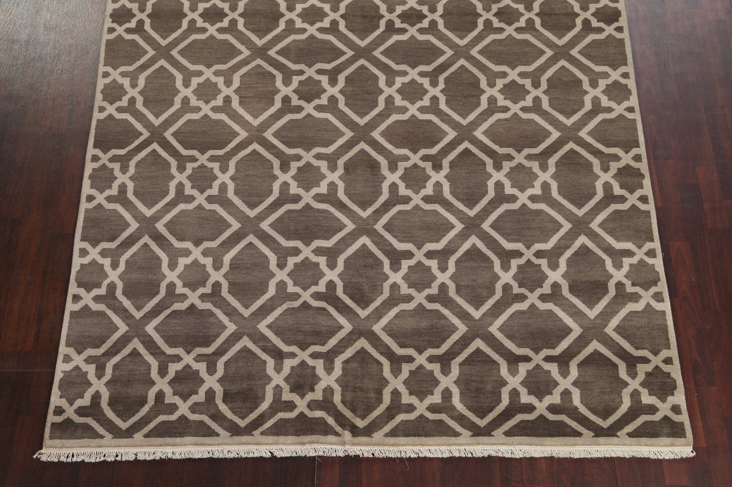 Brown Geometric Modern Oriental Area Rug 8x10