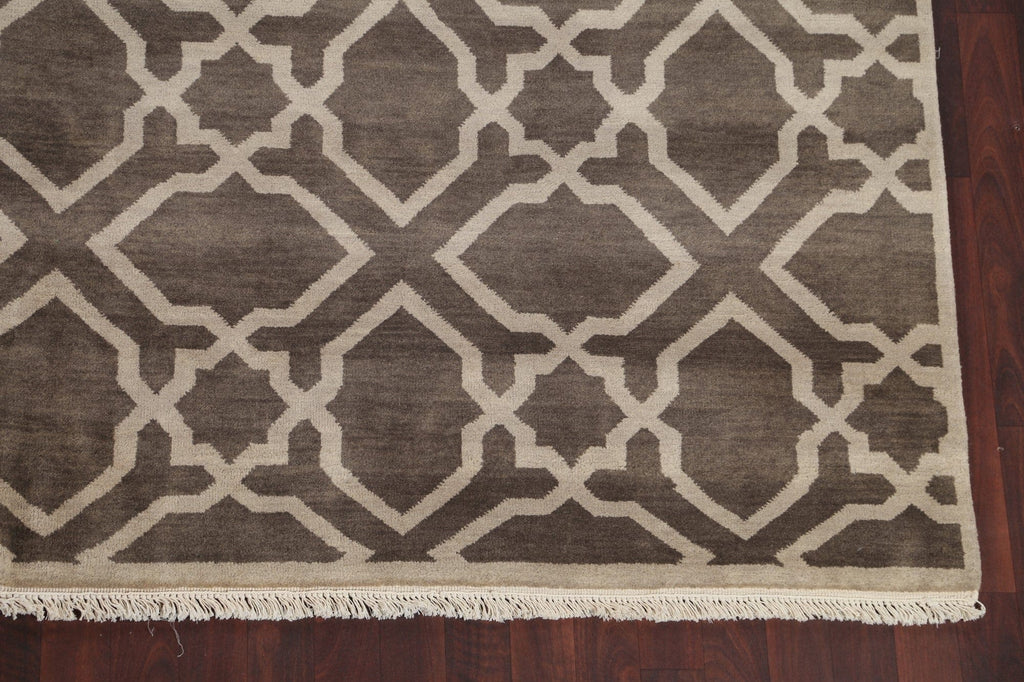 Brown Geometric Modern Oriental Area Rug 8x10