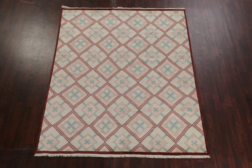 Trellis Wool Modern Oriental Handmade Rug 8x10