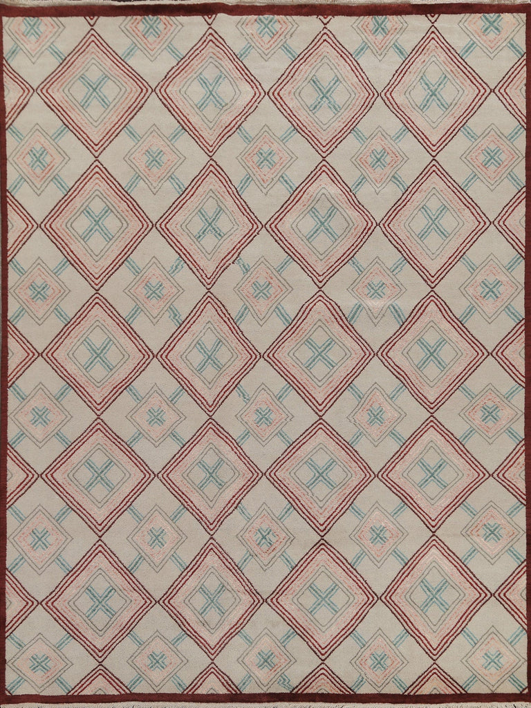 Trellis Wool Modern Oriental Handmade Rug 8x10