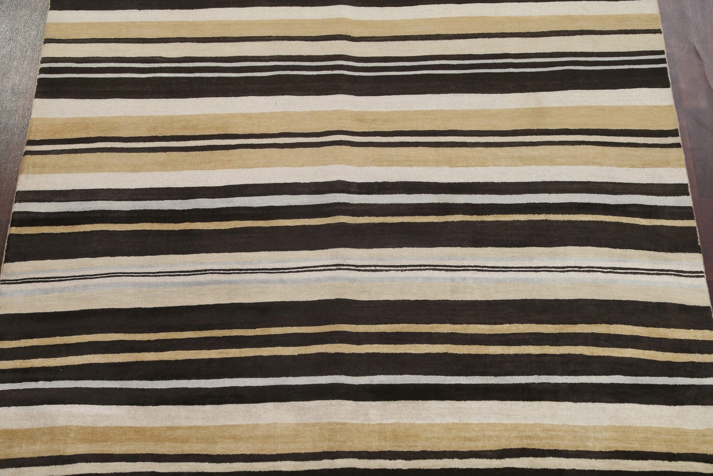 Striped Wool Modern Oriental Square Rug 8x8