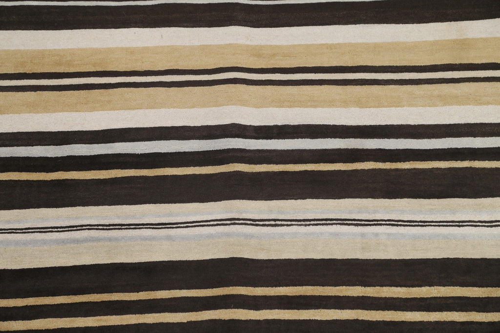 Striped Wool Modern Oriental Square Rug 8x8