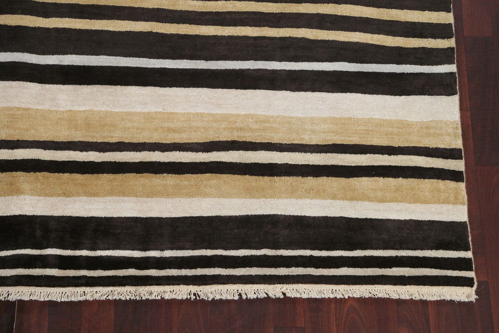 Striped Wool Modern Oriental Square Rug 8x8