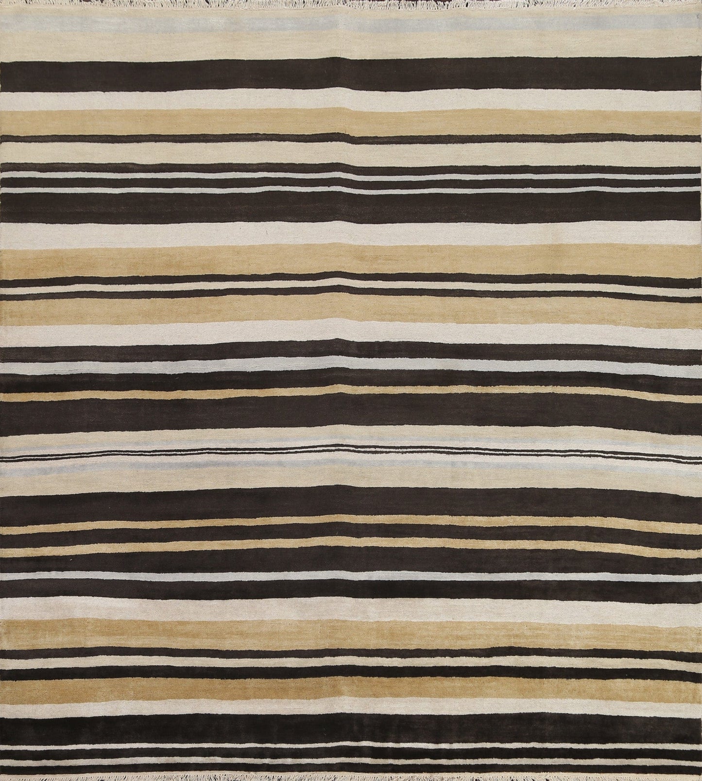 Striped Wool Modern Oriental Square Rug 8x8