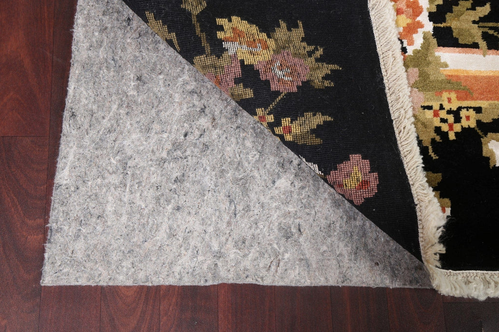 Vegetable Dye Black Aubusson Oriental Area Rug 7x10