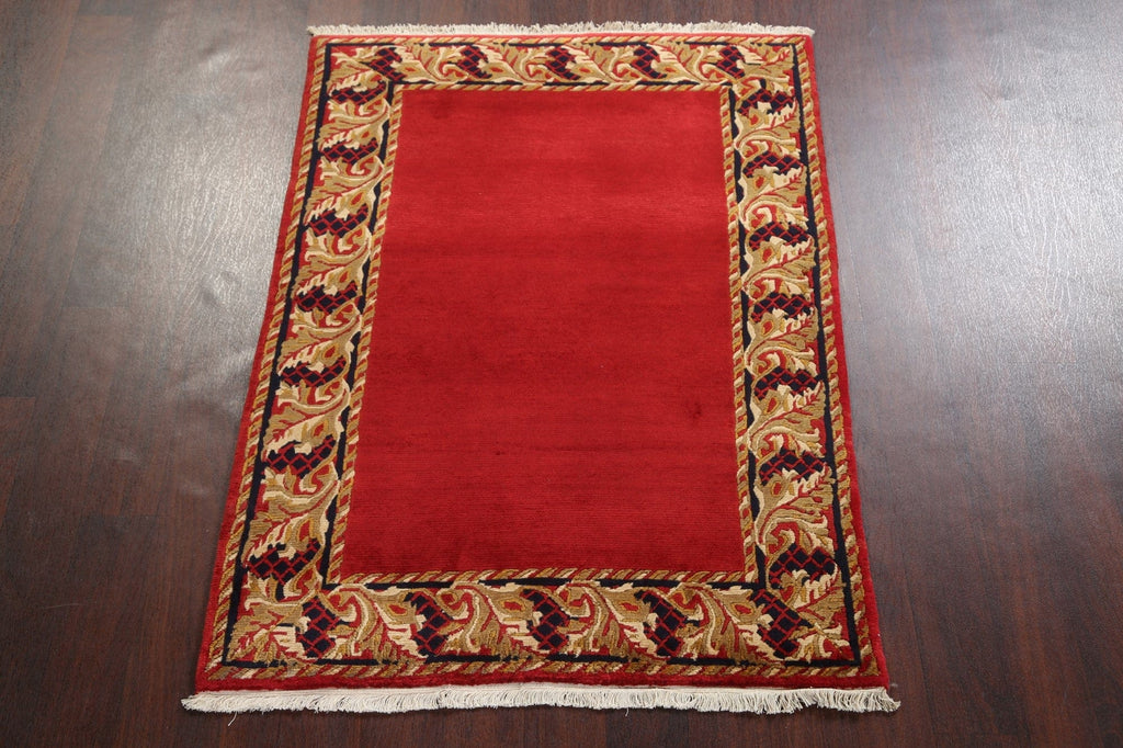 Red Wool Nepalese Oriental Rug 4x5