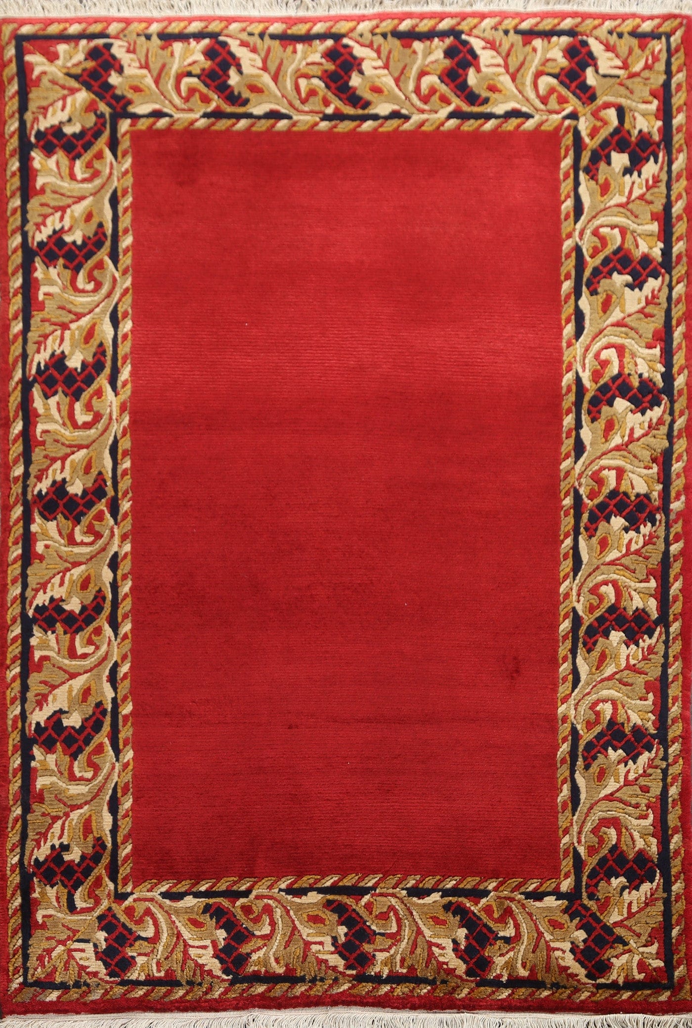 Red Wool Nepalese Oriental Rug 4x5