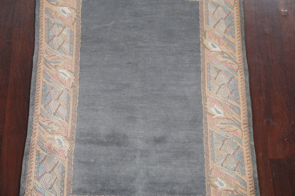 Handmade Gray Nepalese Oriental Area Rug 4x5