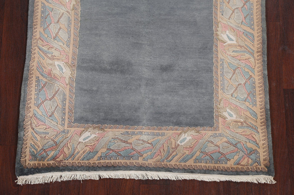 Handmade Gray Nepalese Oriental Area Rug 4x5