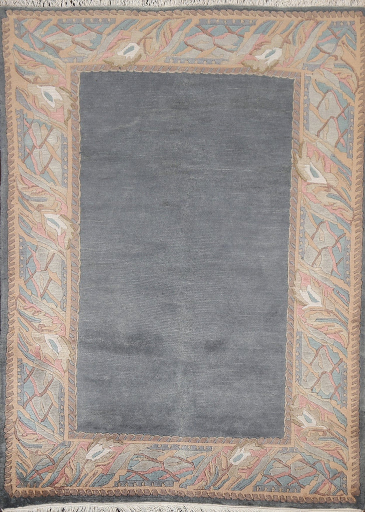 Handmade Gray Nepalese Oriental Area Rug 4x5