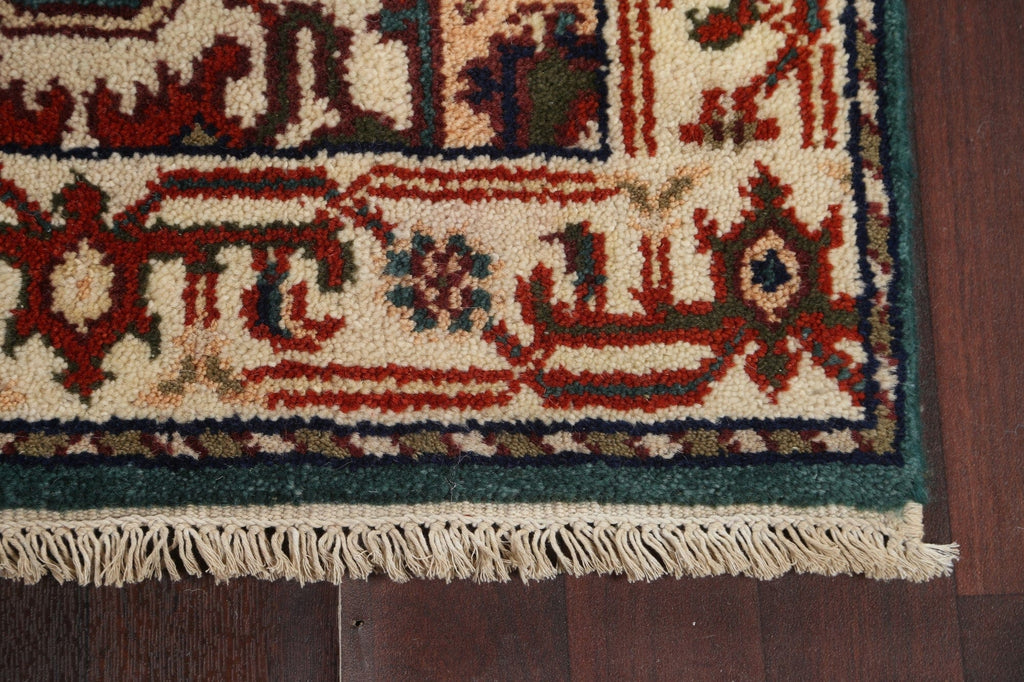 Green Wool Heriz Serapi Oriental Runner Rug 2x13