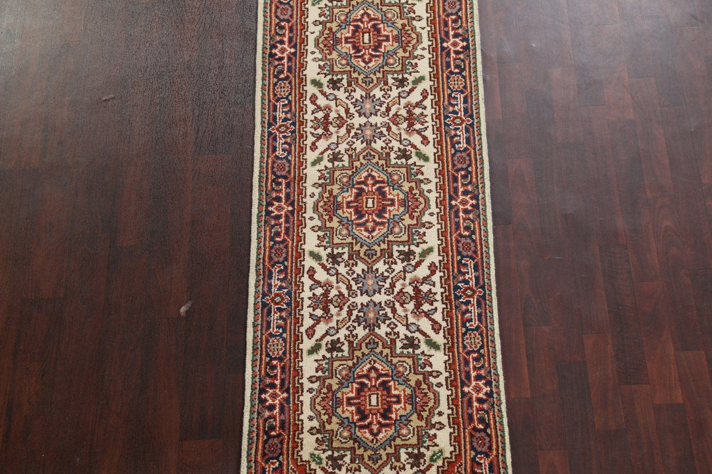 Wool Geometric Heriz Serapi Oriental Runner Rug 3x9