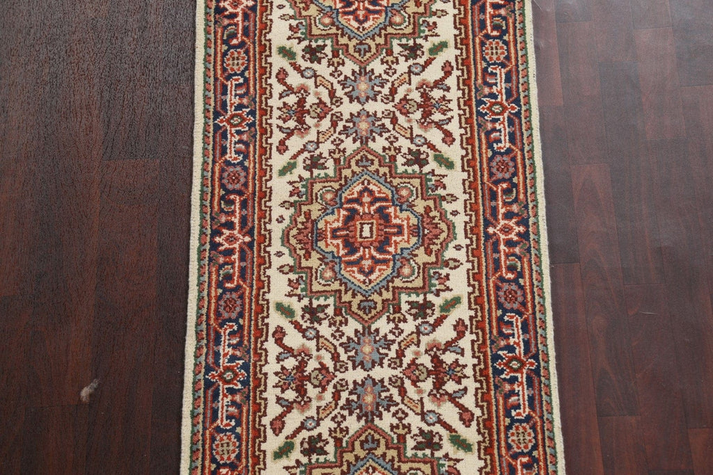 Wool Geometric Heriz Serapi Oriental Runner Rug 3x9