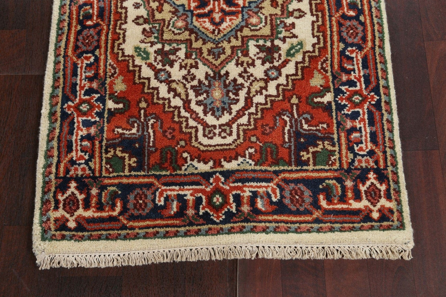 Wool Geometric Heriz Serapi Oriental Runner Rug 3x9