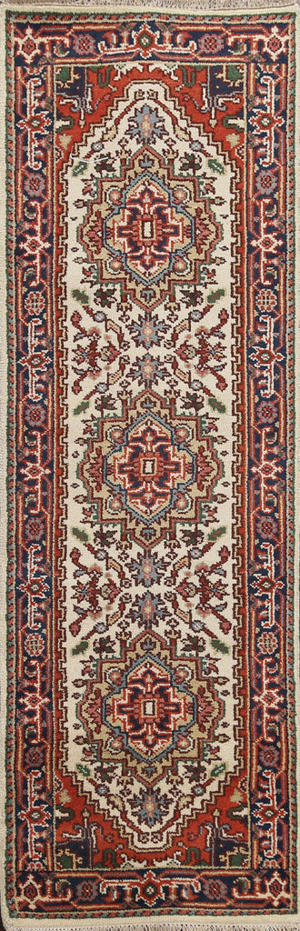 Wool Geometric Heriz Serapi Oriental Runner Rug 3x9