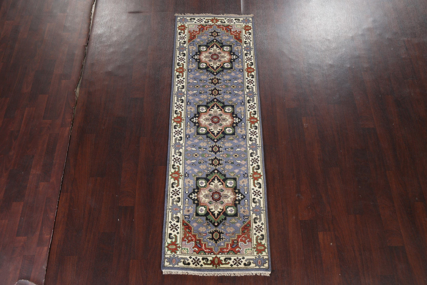 Wool Geometric Heriz Serapi Oriental Runner Rug 3x8