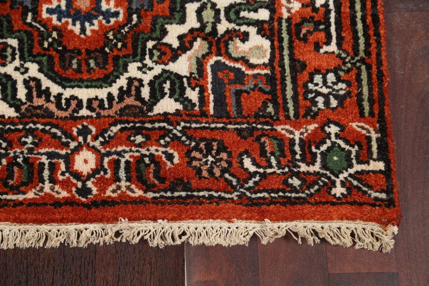 Orange Wool Heriz Serapi Oriental Runner Rug 3x10