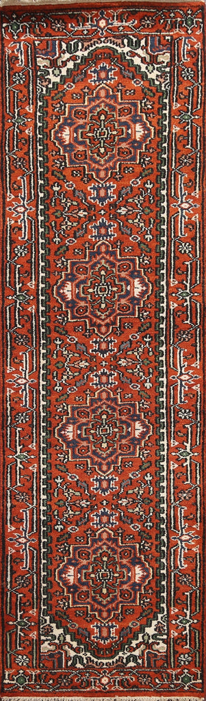 Orange Wool Heriz Serapi Oriental Runner Rug 3x10