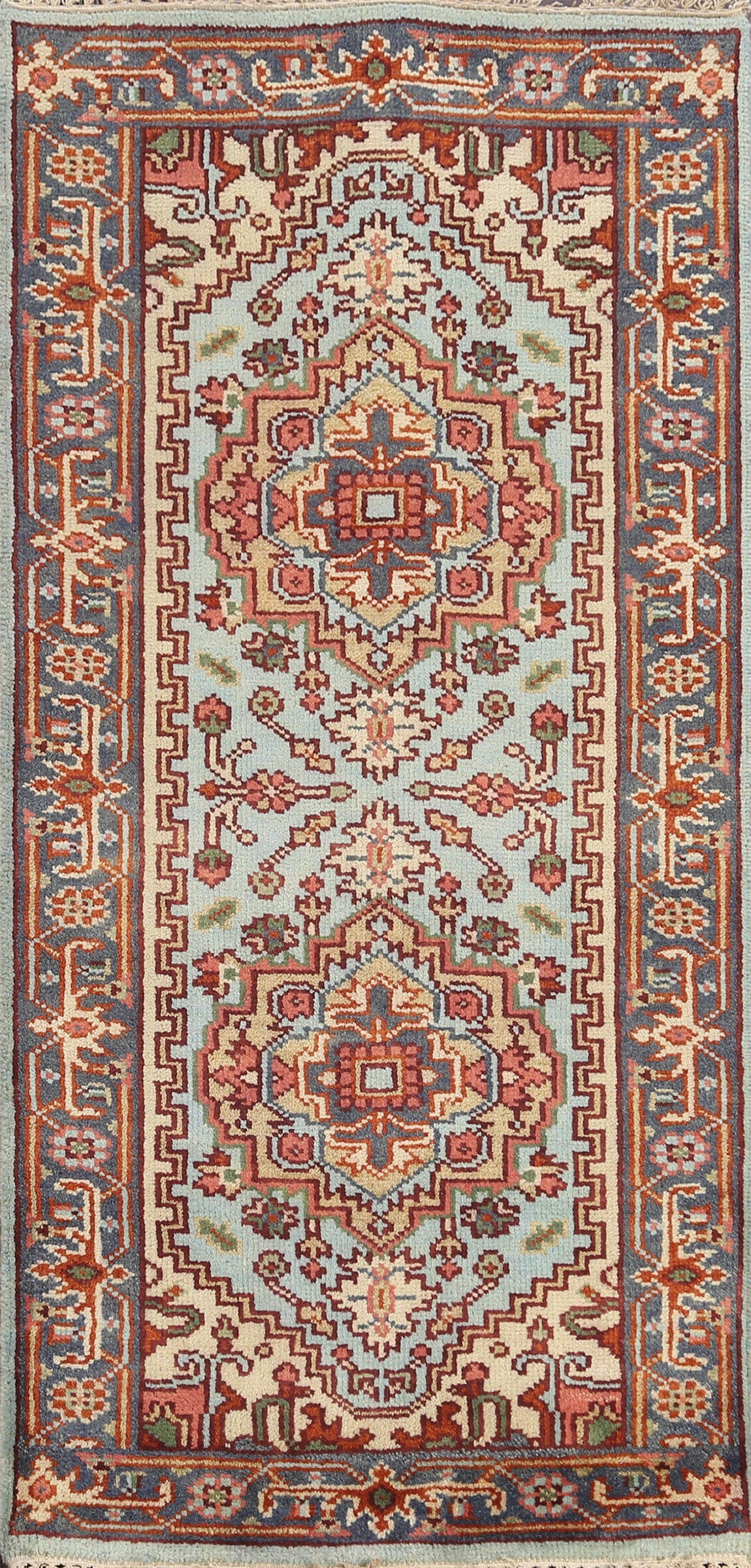 Hand-Knotted Heriz Serapi Oriental Wool Rug 3x6