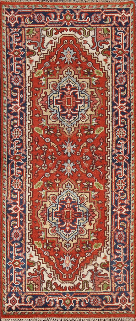 Handmade Heriz Serapi Oriental Wool Rug 3x6