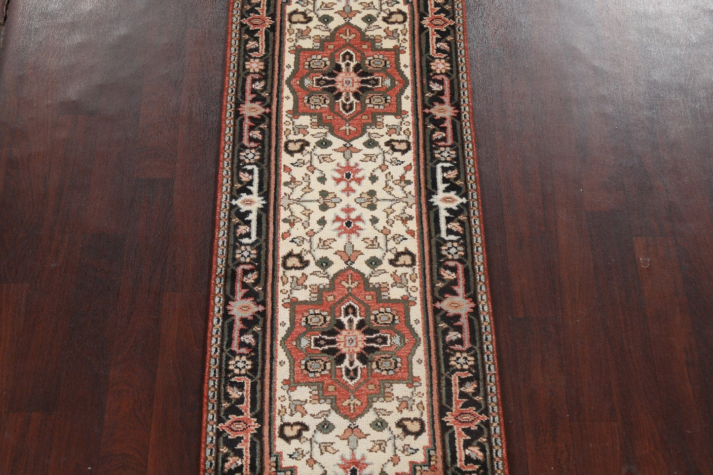 Handmade Wool Heriz Serapi Oriental Runner Rug 3x8