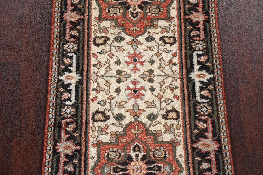 Handmade Wool Heriz Serapi Oriental Runner Rug 3x8